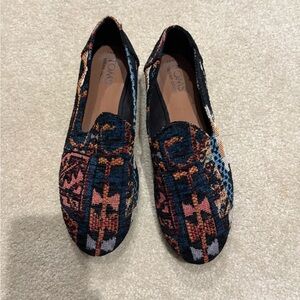 TOMS Women's Darcy Patchwork Global Boho Festival Indie Woven Flats